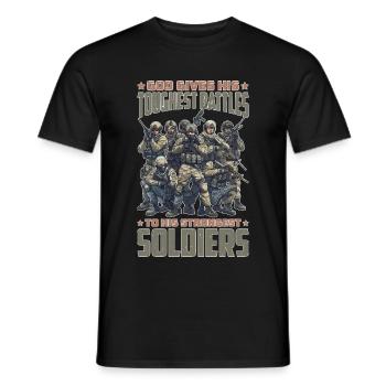 God Gives His Toughest Battles To His Strongest 11 - Men's T-Shirt - black - Front - AI Model Male 178 light (178cm)