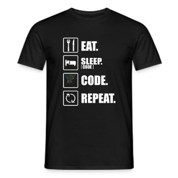 Informaticien drôle programmeur coder - T-shirt homme - noir - Devant - AI Model Male 178 light (178cm)