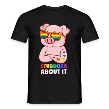Stubborn About It - Männer T-Shirt - Schwarz - Vorne - AI Model Male 178 light (178cm)