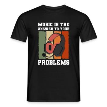 Problème Pas mon problème Je m’en fiche - T-shirt homme - noir - Devant - AI Model Male 178 light (178cm)