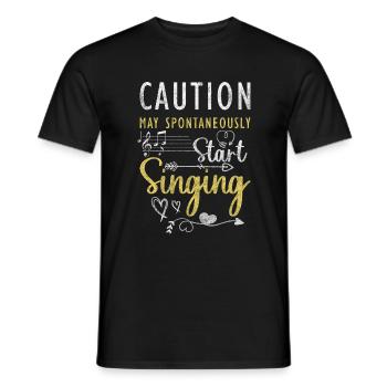Singing Musician Singing Voice Spotlight - Men's T-Shirt - black - Front - AI Model Male 178 light (178cm)