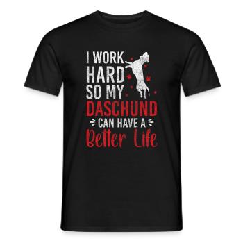 Hund Hunde Jäger Zwergdackel - Männer T-Shirt - Schwarz - Vorne - AI Model Male 178 light (178cm)