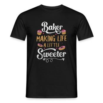 Chef pâtissier pâtissier cupcake - T-shirt homme - noir - Devant - AI Model Male 178 light (178cm)