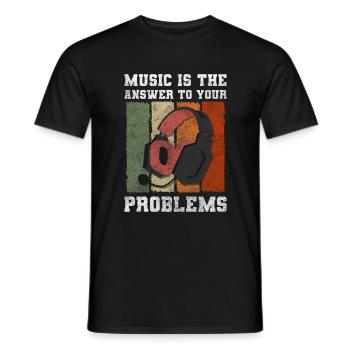 Solution au problème La satire n’a pas d’importance - T-shirt homme - noir - Devant - AI Model Male 178 light (178cm)