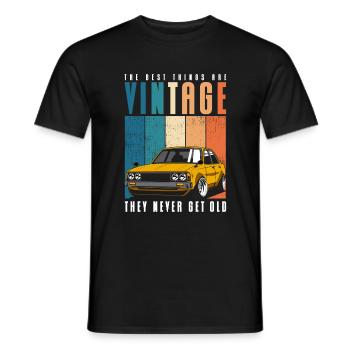 Oldtimer Motorist Old - Men's T-Shirt - black - Front - AI Model Male 178 light (178cm)