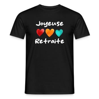 Retraite. Bonne Retraite. Joyeuse Retraite - T-shirt homme - noir - Devant - AI Model Male 178 light (178cm)
