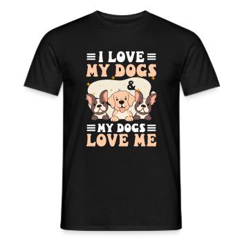 Hundebesitzer Pfote Herrchen Tierfreund - Männer T-Shirt - Schwarz - Vorne - AI Model Male 178 light (178cm)