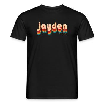 Retro Jayden Name - Men's T-Shirt - black - Front - AI Model Male 178 light (178cm)