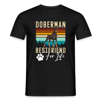 Dobermann Hunderasse Beschützer Schutzhund - Männer T-Shirt - Schwarz - Vorne - AI Model Male 178 light (178cm)