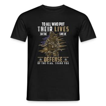 Soldier Victory Droits de l’homme - T-shirt homme - noir - Devant - AI Model Male 178 light (178cm)