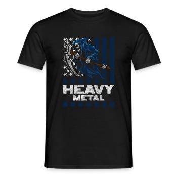 Rock and Roll Band Guitare Heavy - T-shirt homme - noir - Devant - AI Model Male 178 light (178cm)
