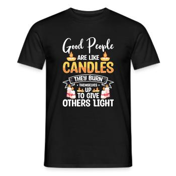 Kerzenschein Deko Ausgehen Winter - Männer T-Shirt - Schwarz - Vorne - AI Model Male 178 light (178cm)