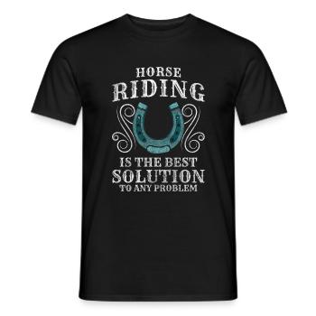 Horse Wild Horseshoe - Men's T-Shirt - black - Front - AI Model Male 178 light (178cm)