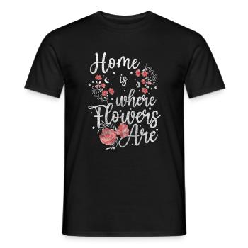Blumen Bunt Hochzeit - Men's T-Shirt - black - Front - AI Model Male 178 light (178cm)