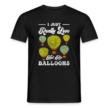 ballon nuages volants ballon à gaz - T-shirt homme - noir - Devant - AI Model Male 178 light (178cm)
