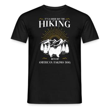 American Eskimo Dog Hund - Men's T-Shirt - black - Front - AI Model Male 178 light (178cm)
