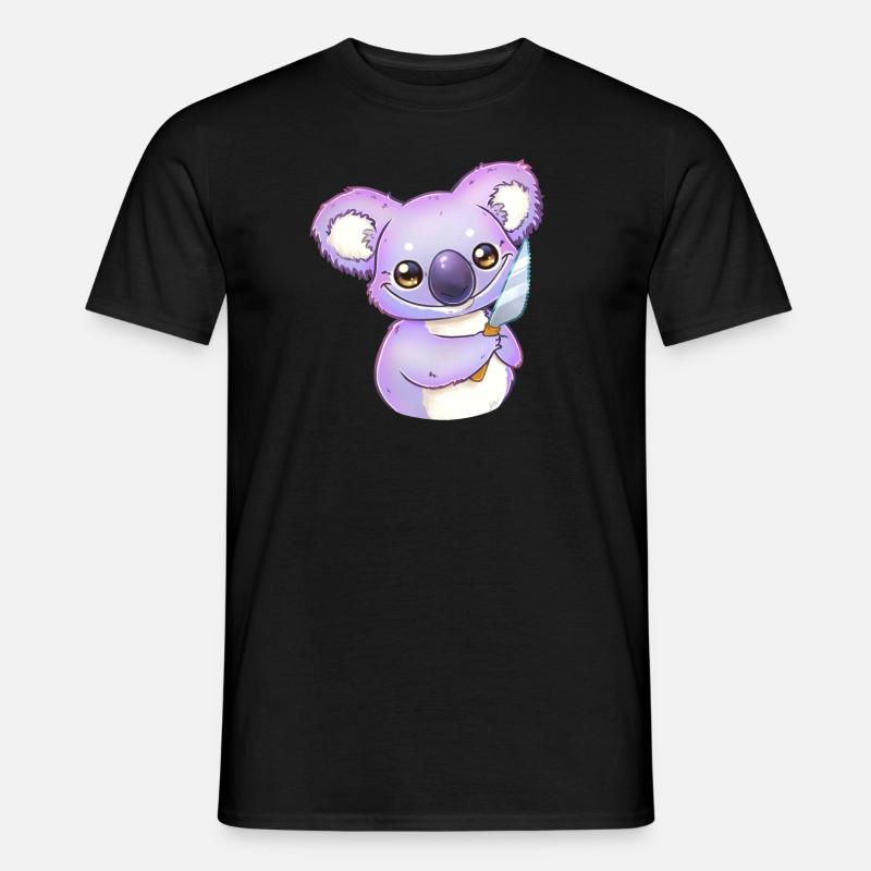 Koala mit Messer - Männer T-Shirt - Schwarz
