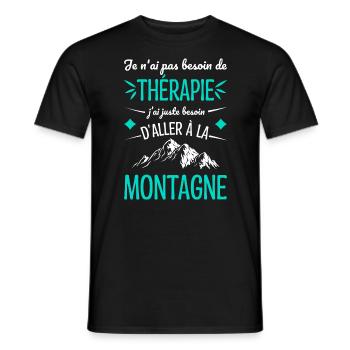 I Just Need To Go To The Mountain Humor - Men's T-Shirt - black - Front - AI Model Male 178 light (178cm)