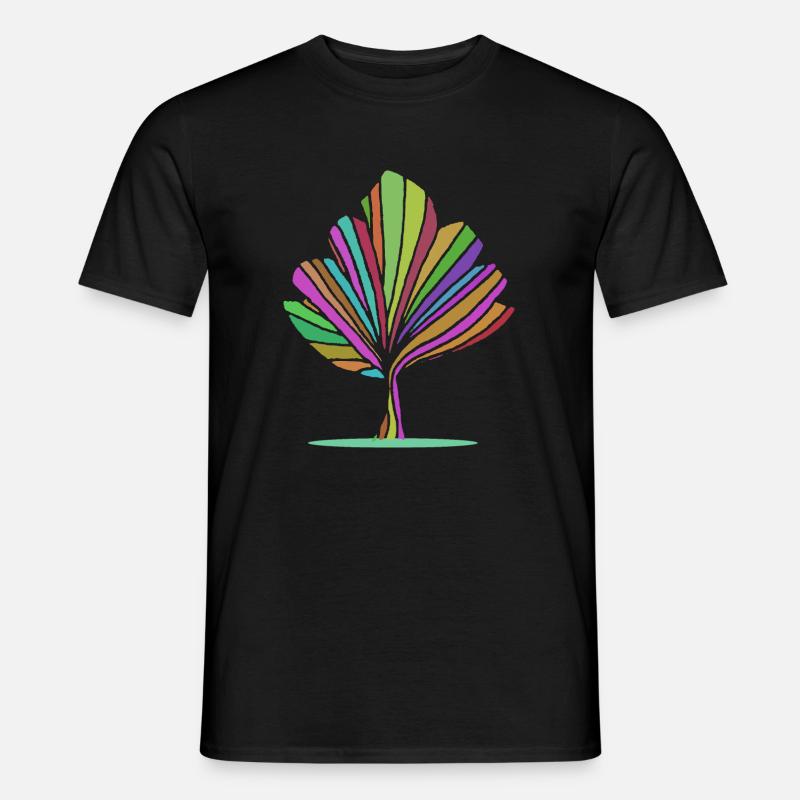 Baum in Regenbogenfarben - Männer T-Shirt - Schwarz