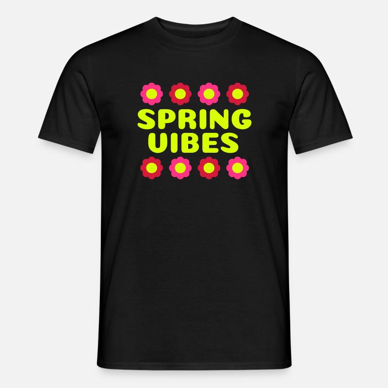 Spring vibes (acht Blüten) - Männer T-Shirt - Schwarz
