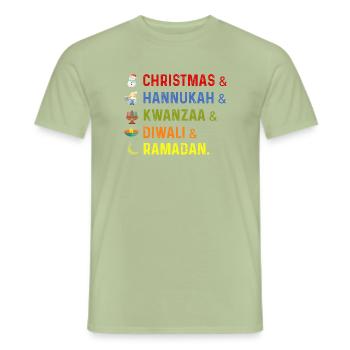 Ramadan and other religions - Men's T-Shirt - sage - Front - AI Model Male 178 light (178cm)