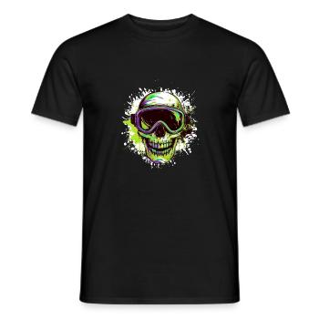 Ski Totenkopf Skibrille Skull - Männer T-Shirt - Schwarz - Vorne - AI Model Male 178 light (178cm)
