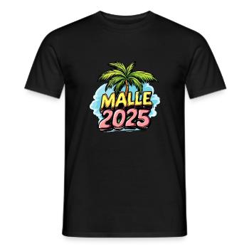Malle 2025 Palmier de Majorque - T-shirt homme - noir - Devant - AI Model Male 178 light (178cm)