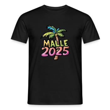 Malle 2025 Palmier de Majorque - T-shirt homme - noir - Devant - AI Model Male 178 light (178cm)