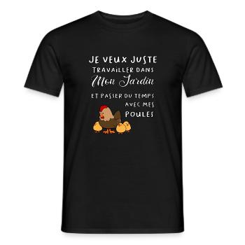 Ich will nur in meinem Garten arbeiten. - Männer T-Shirt - Schwarz - Vorne - AI Model Male 178 light (178cm)