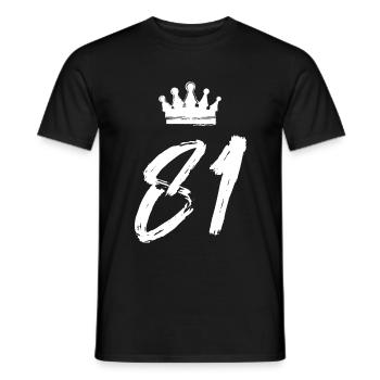 81 Number crown - Men's T-Shirt - black - Front - AI Model Male 178 light (178cm)