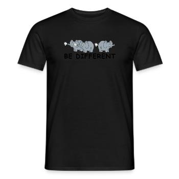 Sei anders | Elefant, lustige Bilder, Furz - Männer T-Shirt - Schwarz - Vorne - AI Model Male 178 light (178cm)