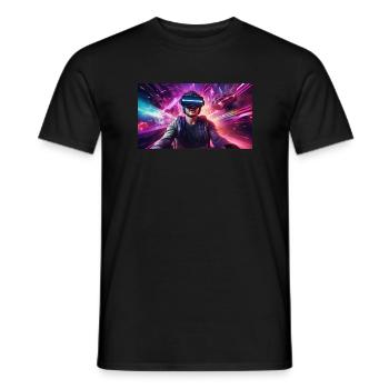 Galaktische Visionen Der Weltraumpilot der Zukunft - Männer T-Shirt - Schwarz - Vorne - AI Model Male 178 light (178cm)