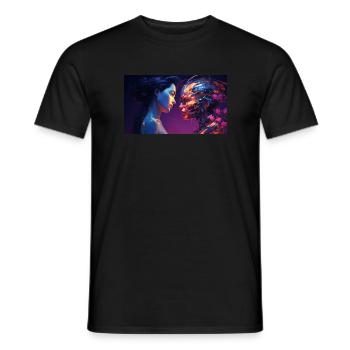 Côté homme et machine - T-shirt homme - noir - Devant - AI Model Male 178 light (178cm)