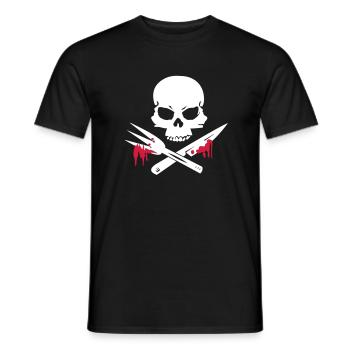 Cooking Skull - T-shirt homme - noir - Devant - AI Model Male 178 light (178cm)