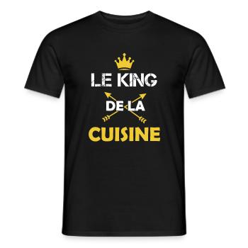 Le king de la cuisine Cadeau humour cuisinier - T-shirt homme - noir - Devant - AI Model Male 178 light (178cm)