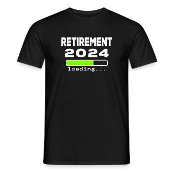 Rentirement 2024 loading Funny pensioner saying - Men's T-Shirt - black - Front - AI Model Male 178 light (178cm)