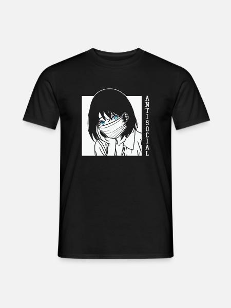 Antisocial style anime - Men's T-Shirt - black