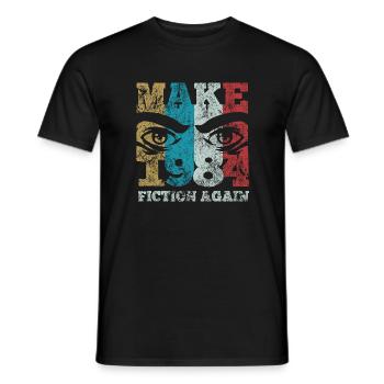 Make 1984 fiction again - Orwell - Men's T-Shirt - black - Front - AI Model Male 178 light (178cm)