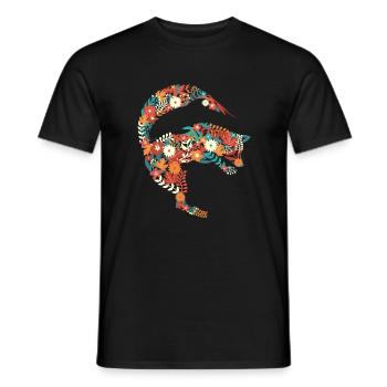 Jumping Flower Fox Fleurs Saut cadeau renard - T-shirt homme - noir - Devant - AI Model Male 178 light (178cm)