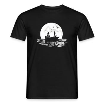 Freunde Angeln gemeinsam im Mondlicht 4 - Männer T-Shirt - Schwarz - Vorne - AI Model Male 178 light (178cm)