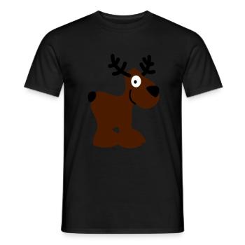 Elch Karibu Rentier Reh schnee Hirsch Weihnachten - Männer T-Shirt - Schwarz - Vorne - AI Model Male 178 light (178cm)