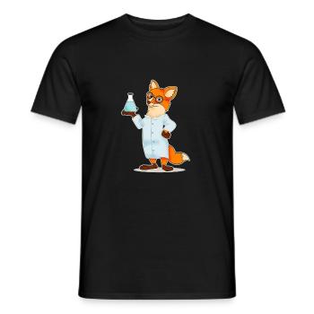 Fox comique scientifique chimie biologie - T-shirt homme - noir - Devant - AI Model Male 178 light (178cm)