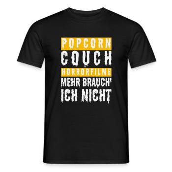 Horrorfilmsüchtiger - Horrorfilm Fan - Männer T-Shirt - Schwarz - Vorne - AI Model Male 178 light (178cm)