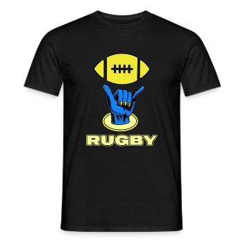 rugby rugby player rugby club - Men's T-Shirt - black - Front - AI Model Male 178 light (178cm)