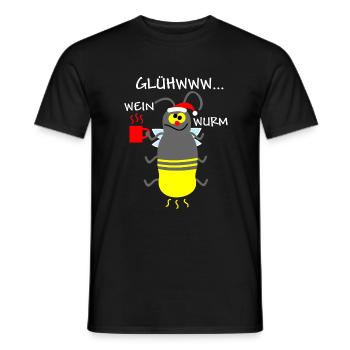 Glühwurm mit Glühwein - Männer T-Shirt - Schwarz - Vorne - AI Model Male 178 light (178cm)
