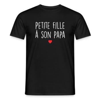 Petite Fille à Son Papa | Naissance | Enfant - T-shirt homme - noir - Devant - AI Model Male 178 light (178cm)