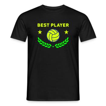 Best player (volleyball, stars, laurel wreath) - Men's T-Shirt - black - Front - AI Model Male 178 light (178cm)