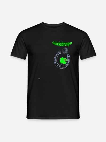 Glücksbringer - Männer T-Shirt - Schwarz