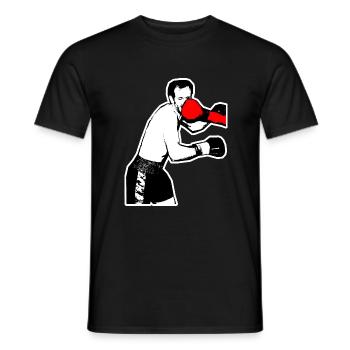 Boxer direkter Schlag - Männer T-Shirt - Schwarz - Vorne - AI Model Male 178 light (178cm)