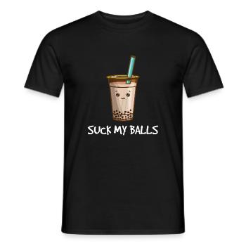 Suck my balls - Men's T-Shirt - black - Front - AI Model Male 178 light (178cm)